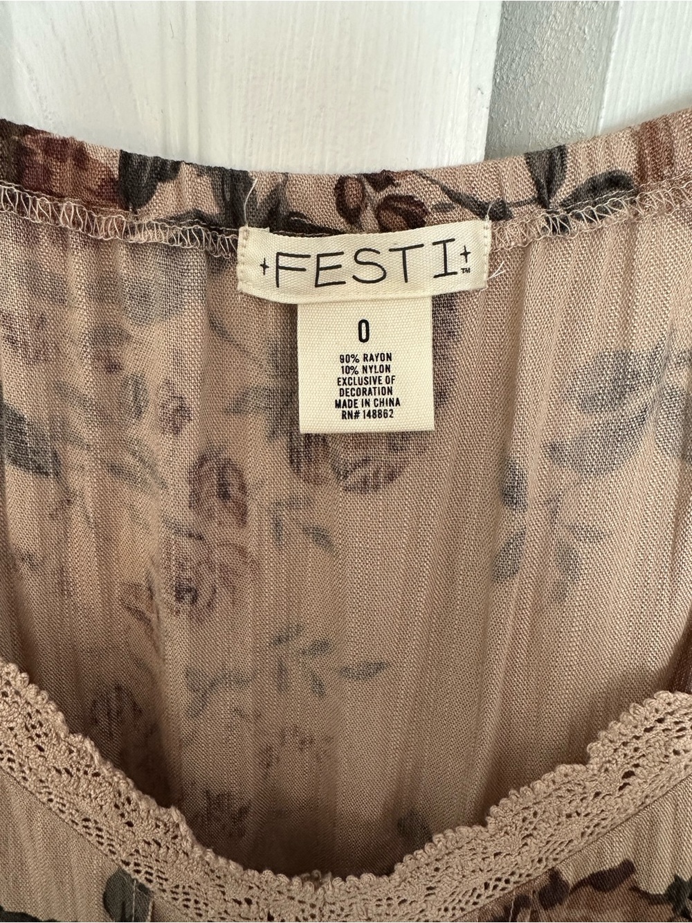 Torrid Festi Dusty Rose Floral Lace-Trim Slip Dress - Picture 4 of 8